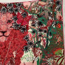Nouvelle Écharpe Authentique Hermès En Soie 35 X 35 Sauvage Singapour Rose Rouge Vert