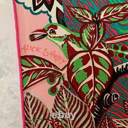 Nouvelle Écharpe Authentique Hermès En Soie 35 X 35 Sauvage Singapour Rose Rouge Vert