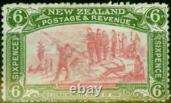 Nouvelle-zélande 1906 6d Rose & Vert Olive Sg373 Fine Mtd Monnaie
