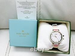 Nwt Kate Spade Ksw1410 Park Row Pink White Green Silicone Band 34mm Watch 150$