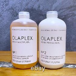 OLAPLEX N°1 Liant Multiplier Avec Distributeur & N°2 Perfectionneur de Liaison 17.75 oz Nouveau