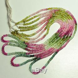 Perles Rondelles Facettées Rondelette Vert Rose Rubellite De 3.2mm