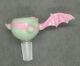 Pink Dragon Wing Mint Green Twist 14mm Glass Bowl Par Subconscious Design Usa
