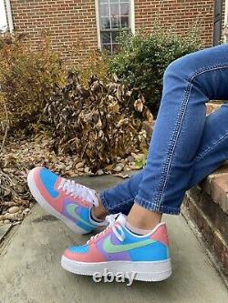 Pink Mint Green Sky Blue Lilas Purple Nike Air Force 1 Baskets Femme Toutes Tailles