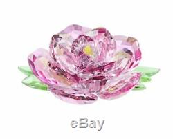 Pivoine Swarovski, Fleur Rose Vert Cristal Jaune Mib Authentique 5136721