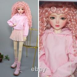 Poupée BJD articulée en résine 1/3 de couleur rose avec un corps féminin et des yeux verts, à assembler soi-même.