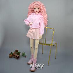 Poupée BJD articulée en résine 1/3 de couleur rose avec un corps féminin et des yeux verts, à assembler soi-même.