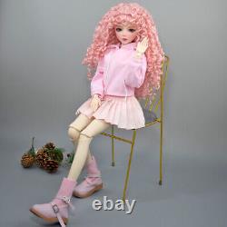 Poupée BJD articulée en résine 1/3 de couleur rose avec un corps féminin et des yeux verts, à assembler soi-même.