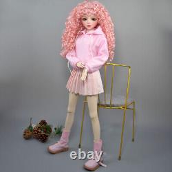 Poupée BJD articulée en résine 1/3 de couleur rose avec un corps féminin et des yeux verts, à assembler soi-même.