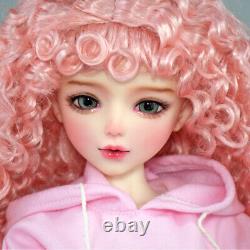 Poupée BJD articulée en résine 1/3 de couleur rose avec un corps féminin et des yeux verts, à assembler soi-même.