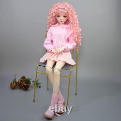 Poupée BJD articulée en résine 1/3 de couleur rose avec un corps féminin et des yeux verts, à assembler soi-même.