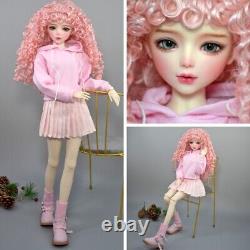 Poupée BJD articulée en résine 1/3 de couleur rose avec un corps féminin et des yeux verts, à assembler soi-même.