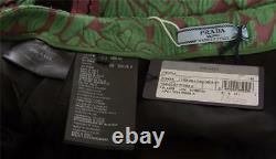 Prada Green Mauve Rose Texturé Floral Noir Maille A-line Jupe 8-44 Nouveau 1300$
