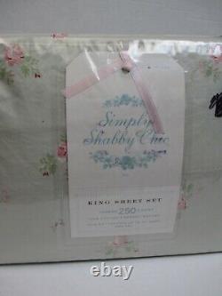 Rachel Ashwell Simplement Shabby Chic Rose Rose Rose Floral Sheet Set King