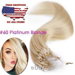 Real Remy 100% Cheveux Nano Anneau Micro Boucle Anneau Perles Human Hair Extensions Blonde