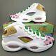 Reebok Question Mid X Candy Land Basketball Chaussures Hommes Taille 12 Blanc Vert Rose