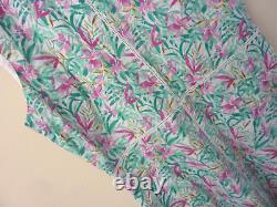 Robe sans manches Laura Ashley à fleurs-rose/vert-taille-uk16