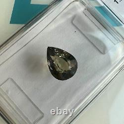 Saphir de changement de couleur rose jaune vert naturel UNIQUE 1.25ct certifié IGI