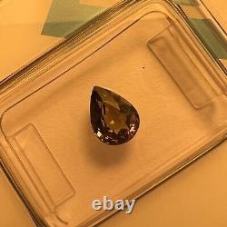 Saphir de changement de couleur rose jaune vert naturel UNIQUE 1.25ct certifié IGI