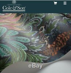 Superbe Cole & Son Ardmore Singita Wallpaper 109/7035 Rrp £ 325 Teal / Vert / Rose