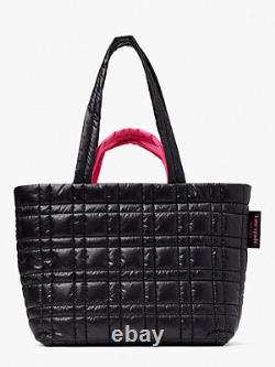 T.n.-o. 199 $ Kate Spade New York Softwhere Quilted Black Pink Nylon Tote Computer Bag