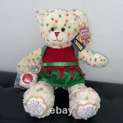T.n.-o. Construire Un Ours Christmas Cookie Plush Teddy Red Green Polka Dots Sprinkles Elf