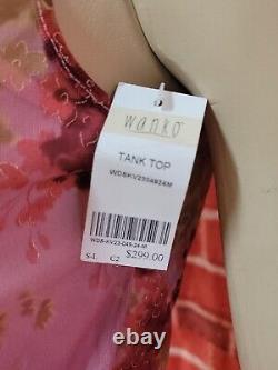 Taille 36 WANKO Rose Rouge Vert Floral Débardeur pour Femme, Camisole, Haut débardeur 299,00 $ avec étiquette #D