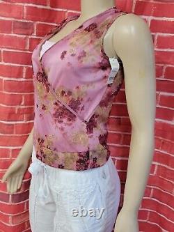 Taille 36 WANKO Rose Rouge Vert Floral Débardeur pour Femme, Camisole, Haut débardeur 299,00 $ avec étiquette #D
