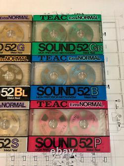 Teac Sound 52 Cassette Lot New Seeled 6 Couleurs Or Argent Rose Noir Bleu Vert