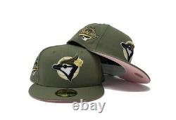 Toronto Blue Jays 1993 Olive Green Pink Brim New Era Fitted Hat Taille 7 3/8