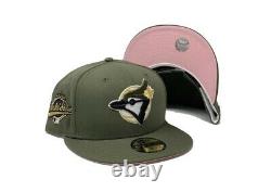 Toronto Blue Jays 1993 Olive Green Pink Brim New Era Fitted Hat Taille 7 3/8