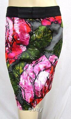 Trina Turk Nwot Noir Rose Vert Couleur Skirt Sz 2