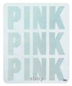 Victoria Secret Pink Mint Green Faux Fur Logo Sherpa Blanket