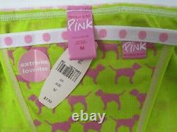 Vintage Victoria Secret Pink Polka Dot Band Cotton String Bikini Panty M Strappy
