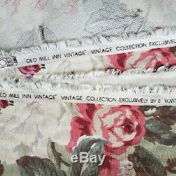 Waverly Vieux MILL Inn Vintage Collection Tissu 55 X 9 + Yds Vert / Rose Floral Nos