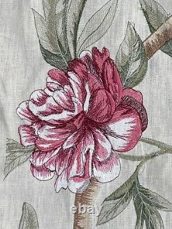 Zoffany Embroidery Curtain Fabric Design Arbre Fleuri 3.6 Metres Pink/green